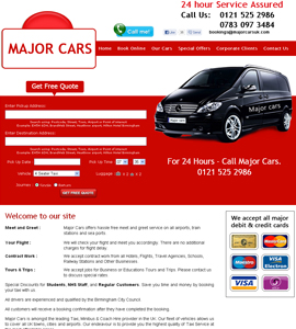 Major Cars UK - Online eCommerce Web Page Design 