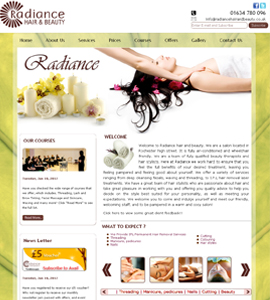 Radiance Hair and Beauty Website Design Service 