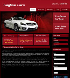 Linghams Cars - Content Management System Website 