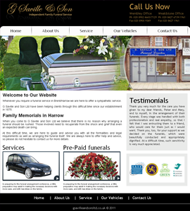 G Saville & Company Funeral Service Website Design 