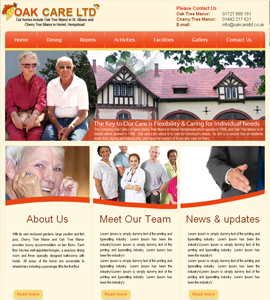 Oak Care Limited - Website for Old Age Care Home 