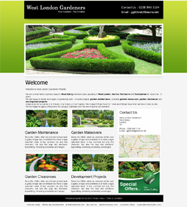 West London Gardeners 1 Page Website Design 