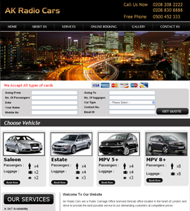AK Radio Car Hire Website Design 
